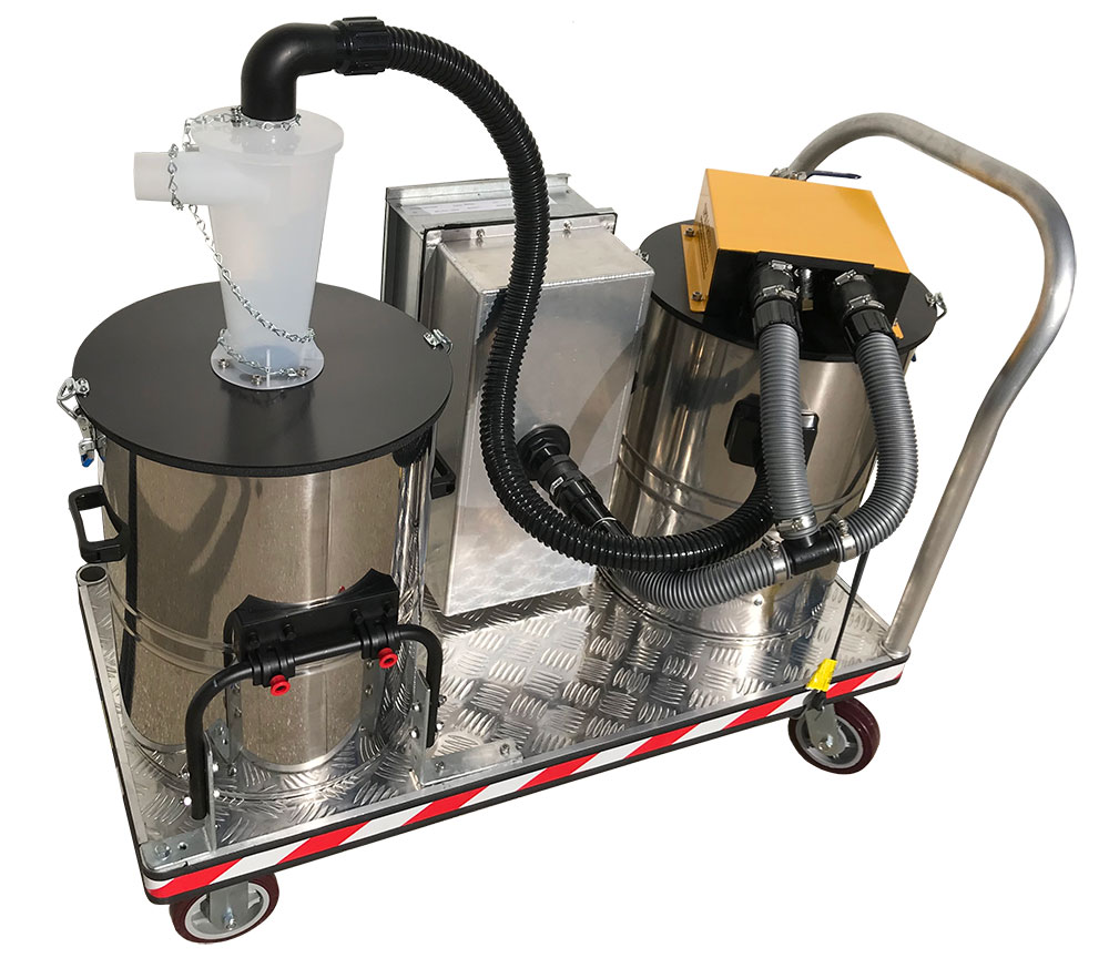 Combustible dust HEPA filter vacuum