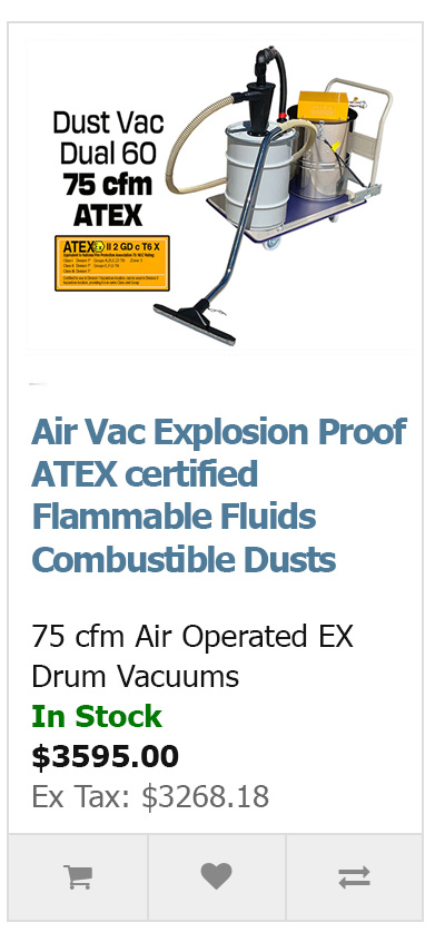 Explosion proof air vacuum