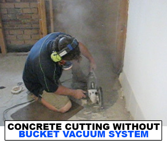 Concrete cutting vacuum system
